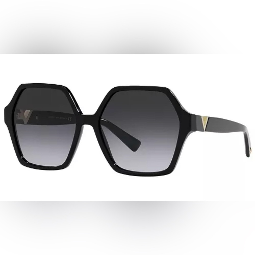 Valentino Black Geometric Sunglasses